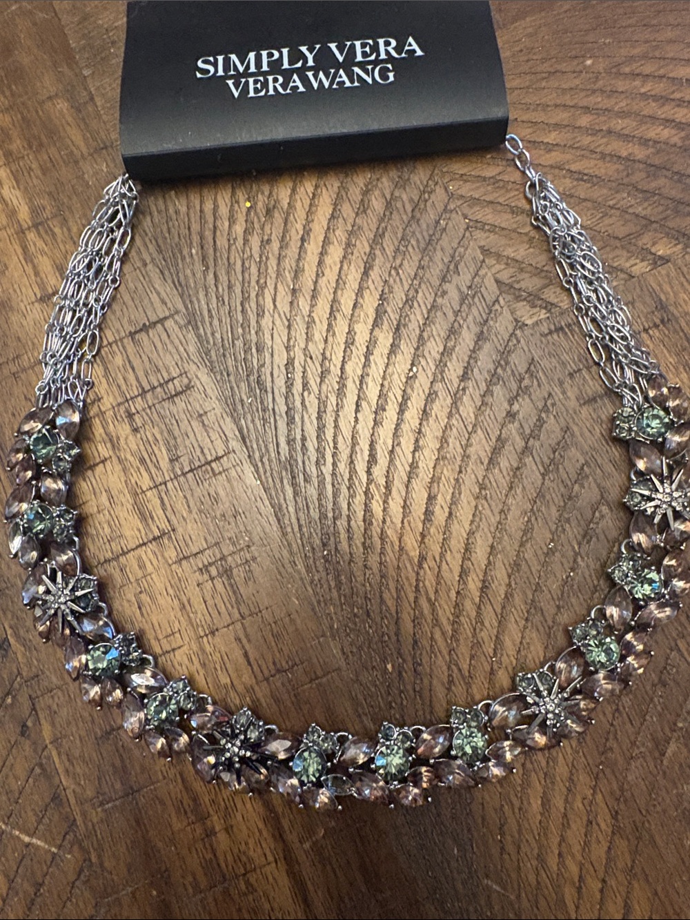 Simply Vera Vera Wang Green and Rose Gold Floral Statement Necklace - Picture 5 of 5